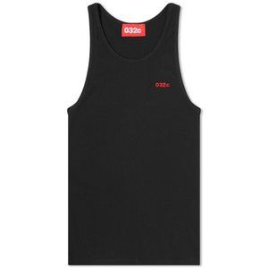 NWT O32C  Black Rib Tank Top Sz L Organic Cotton